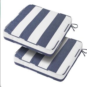Outdoor Seat Cushions Nautical Striped Blue & White